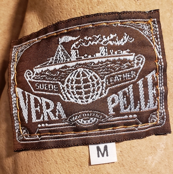 Suede Leather Jacket 1970s Vera Pelle Italy Tuscany Medium - Picture 6 of 6